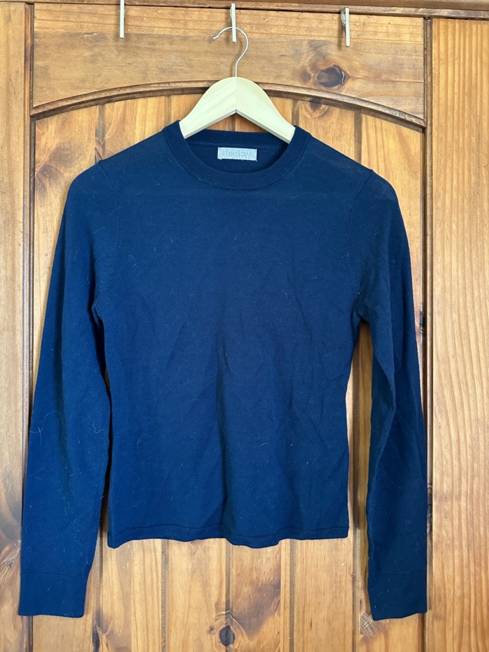 J. Crew Women’s Navy Long-Sleeve Merino Blend Crewneck